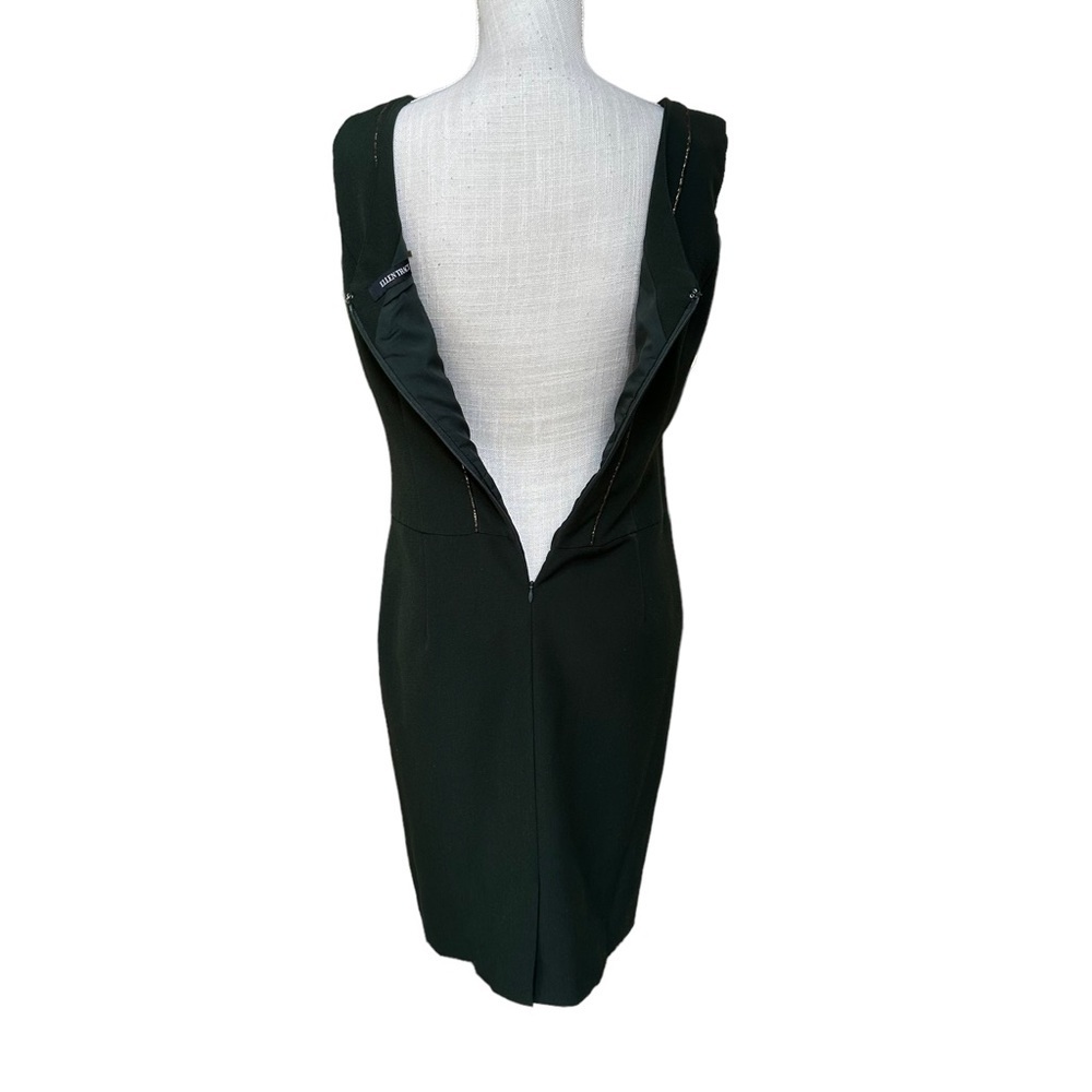 Ellen Tracy Sleeveless Sheath Midi Dress in Dark Green Size: 8 - Picture 3 of 12